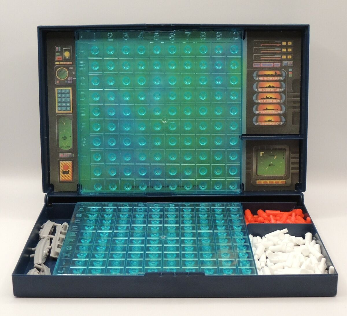 Classic battle ship game board.