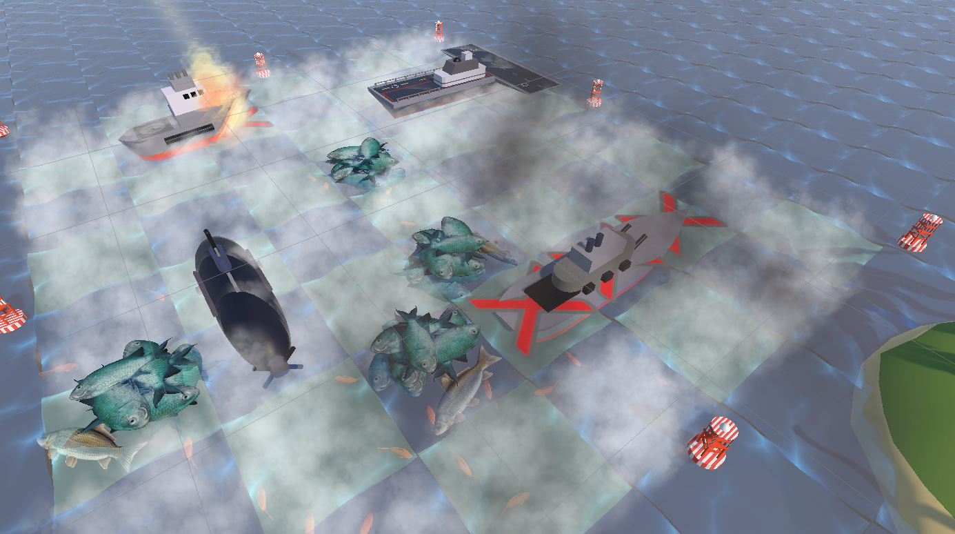 A game screenshot showing diverse gaming elements that shows hit and miss of canon shots.