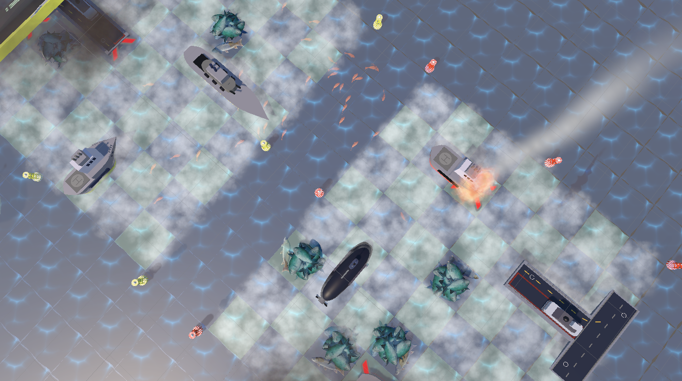 A game screenshot showing both players' dymamic board state.